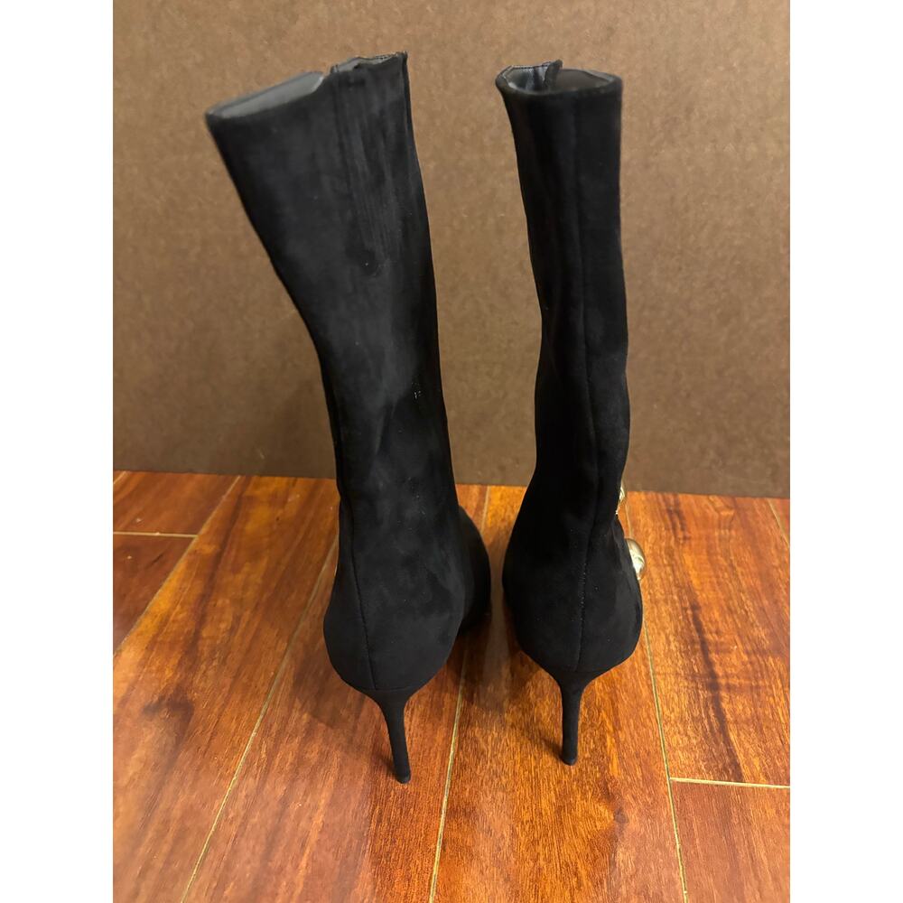 Katy Perry Women’s The Revival Pointed Toe Mid Calf Boots Black Heels Size 11 - Picture 7 of 7